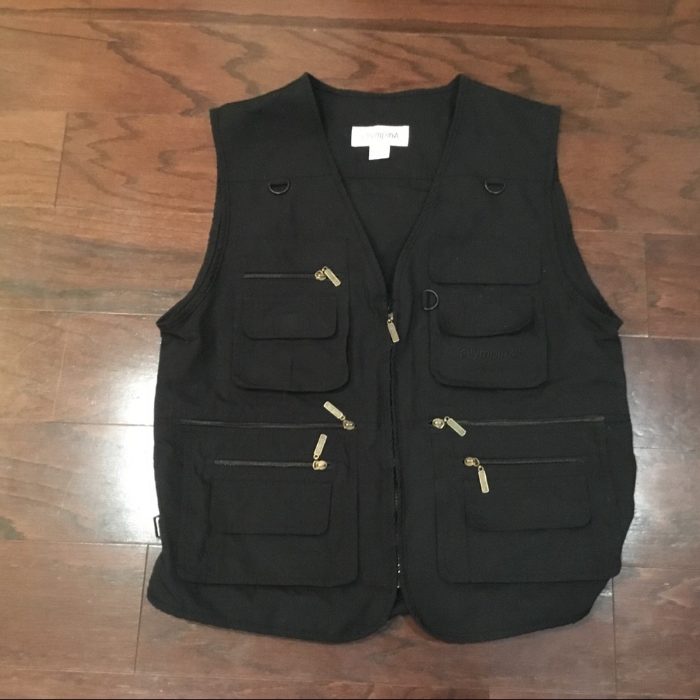 OlympinA black utility fishing photography vest S